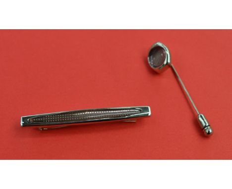 Designer tie pin and another item of jewellery [VAT INCLUDED IN THE HAMMER PRICE ON THESE LOT - note this doesn't affect non-