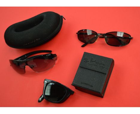 POLICE > Ray-Ban P folding Wayfarers and two other pairs of sunglasses. [NO RESERVE] [VAT ON HAMMER PRICE]