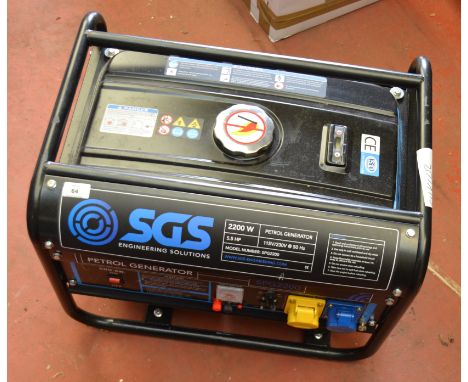 POLICE > SGS 5.5HP Petrol Generator. [NO RESERVE] [VAT ON HAMMER PRICE]