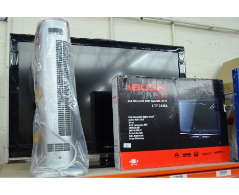 POLICE > Large Samsung TV (42" or larger) together with a Bush TV and a Bionair electric heater. [NO RESERVE] [VAT ON HAMMER 