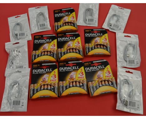 POLICE > 8 iPhone data cables and 7 packs of Duracell batteries.[NO RESERVE] [VAT ON HAMMER PRICE]