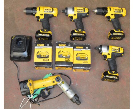 POLICE > 5 DeWalt tools, 3 spare batteries etc. [NO RESERVE] [VAT ON HAMMER PRICE]