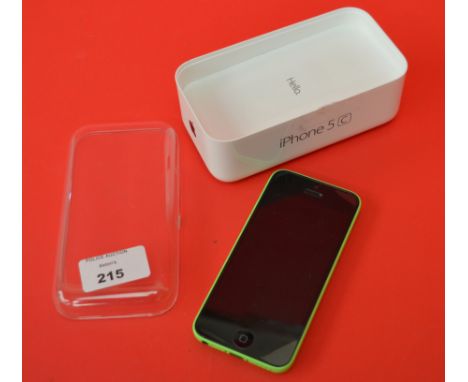 IPhone 5c in original box. IMEI 358546056961931, SERIAL C7JM51LUFF1M. [MOBILE PHONE DISCLAIMER - it is the bidders responsibi