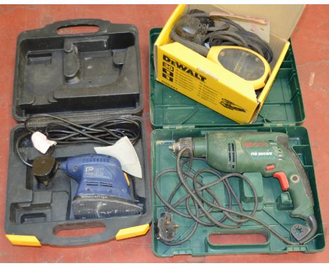 A De Walt sander and two other tools.