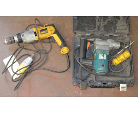 POLICE > DeWalt 110 volt drill and a Makita 110 volt drill. [NO RESERVE] [VAT ON HAMMER PRICE]