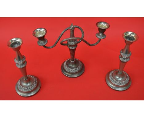 POLICE > Silver plated candelabra set. [NO RESERVE] [VAT ON HAMMER PRICE]