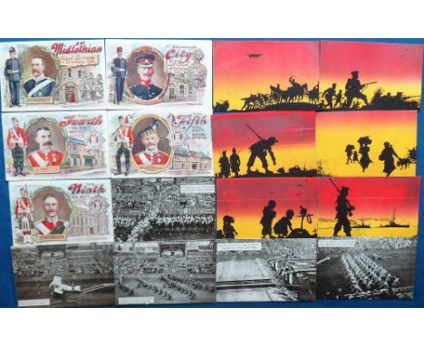 Postcards, Military, a collection of 5 sets of 6, and 2 part sets of approx. 41 cards. Includes a set of Army and other Figur