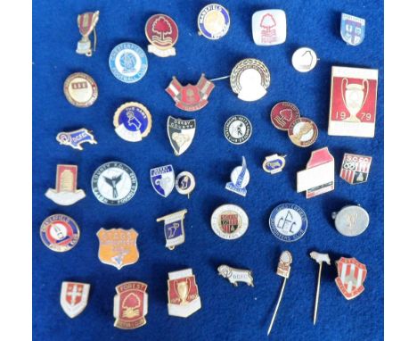 Football badges, a collection of 38 enamel badges 1970/80's all for Midland clubs, Chesterfield (4), Notts County (2), Derby 