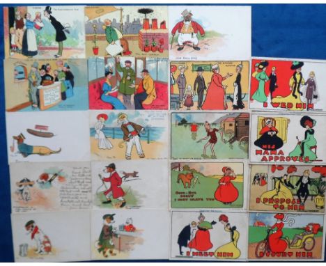 Postcards, Comic, a mix of approx. 30 cards inc. McGill (8), Will Owen (11), Tom Browne set of 6 series 2510 anthropomorphic 