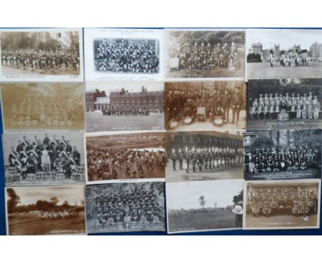 Postcards, Military, a collection of approx. 25 cards of military bands, with RPs of 1st Devonshire Regt. (drums), 1st Somers