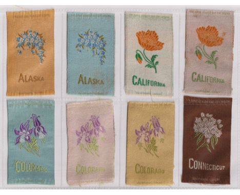 Tobacco silks, ATC, State Flowers, 'M' size (Different, 80x47mm) (set, 25 silks plus 38 colour variations) (gd) (63)