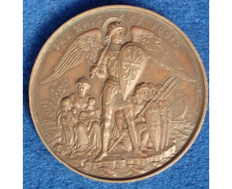 Medallion, Queen Victoria, 1881 bronze 21st Anniversary of The Volunteer Movement (63mm) (ex)