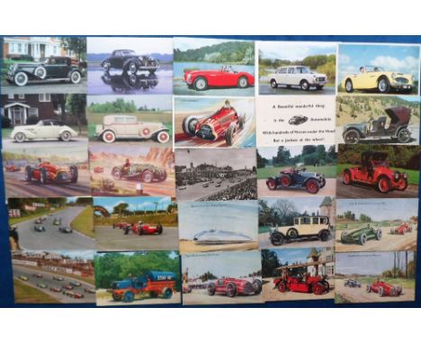 Postcards, Motoring, a selection of approx. 106 motoring cards inc. motor racing (Brands Hatch), 1950's racing cars (Alfa Rom