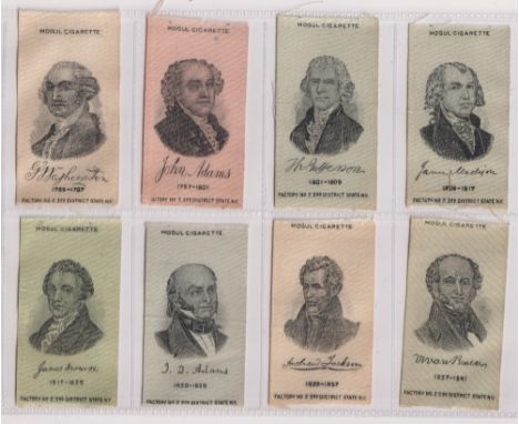 Tobacco silks, ATC, Presidents of the U.S., 'M' size (set, 24 silks, mixed colours, with dates) (gd)