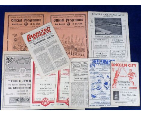 Football programmes, selection, 1930's/40's, 11 programmes inc. Tottenham v Huddersfield &amp; Tottenham v Leicester both 193