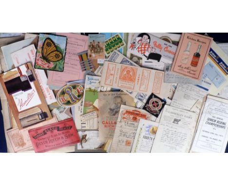 Ephemera, a large collection (100s) of items to include magazine advertising inserts Pears, Lux, Sunlight, Zeiss, Vinolia etc