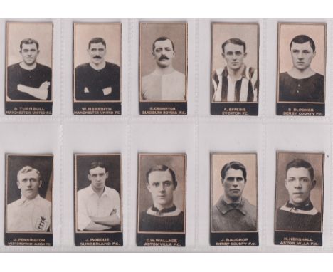 Cigarette cards, Smiths, Footballers (Titled dark &amp; light blue backs) 16 cards all heavily trimmed, nos 1, 10,  14, 26, 3
