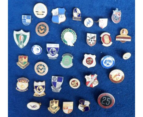 Football badges, a collection of 32 enamel badges, 1970/80's, all West Country &amp; Welsh clubs, Newport (3), Plymouth (2), 