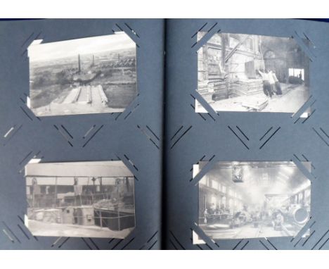 Postcards, Belgium, a collection of approx. 146 cards in album, inc. views inside brewery, metal smelting works, railway engi