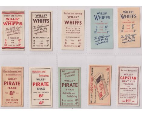 Tobacco inserts, a collection of 48 inserts, advertising cards  etc inc. Player's Sailor advert card, 'Joker' card, Wills ins