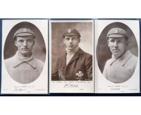 Postcards, Advertising, Cricket, Force Bats, 3 photographic portrait cards, E Humphreys &amp; J Seymour (both Kent), &amp; J 