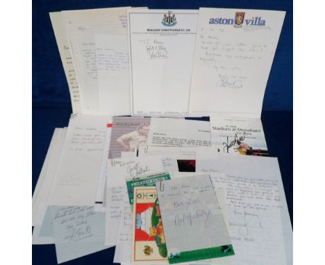 Football autographs, a selection of letters from the mid-1990's all addressed to a young football fan who had written to vari