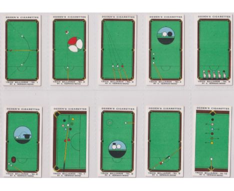 Cigarette cards, 2 sets, Ogden's, Trick Billiards (50 cards) &amp; Wills, Billiards (50 cards) (mostly vg)