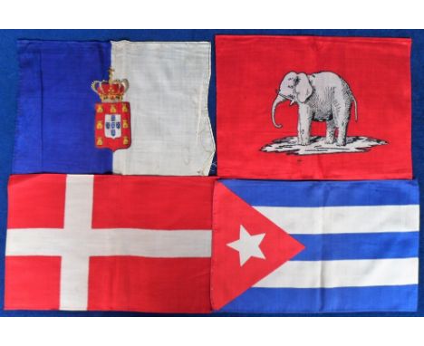 Tobacco silks, Anon, Flags, extra large size, 15 different, approx. 300mm x 190mm, Unrecorded? (folded, gen gd)