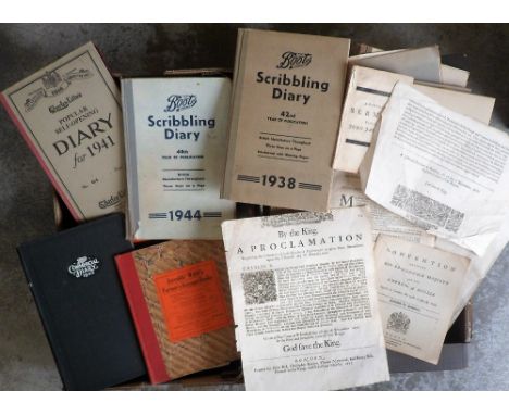 Farming Diaries, approx. 50 diaries both large and small size most dating from 1930-1950 outlining the daily work on a mixed 
