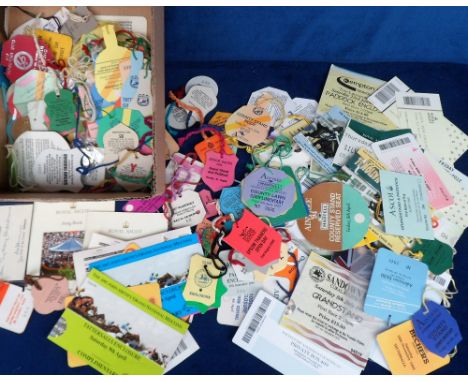 Horseracing,  a collection of enamel, card and paper tickets, approx. 200, mostly 1970's onwards inc. .Aintree, Ascot, Chelte
