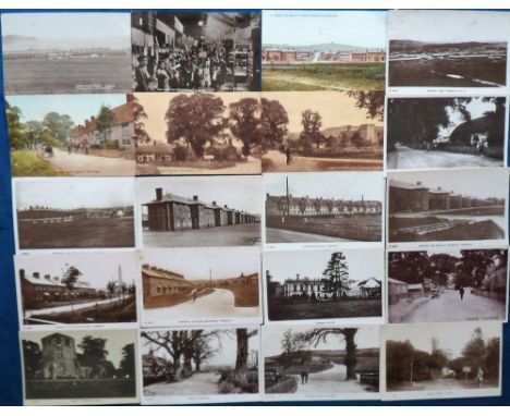 Postcards, Wiltshire/Hampshire, a good mix of approx. 54 cards of Tidworth on the Wilts/Hants border. Mostly military camps a