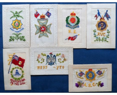 Postcards, Silks, a selection of approx. 7 military embroidered silks inc. Royal Engineers, Army Veterinary Corps, Army Servi
