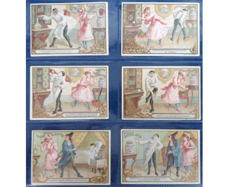 Trade Cards, Liebig, Pierrot Taught a Lesson ref. S318 (set, 6 cards) (gd, some with light adhesive marks to backs) (6)