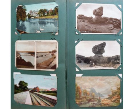 Postcards, a mixed mainly UK topographical selection of approx. 210 cards in 2 vintage albums, with RPs of Witney Mills aeria