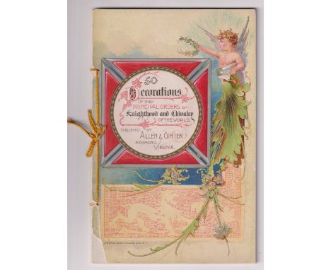 Tobacco album, USA, Allen &amp; Ginter, Decorations of the Principal Orders (very small paper loss to bottom edge of cover ot