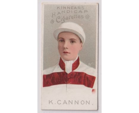 Cigarette card, Kinnear's, Jockeys, Set 1, type card, K. Cannon (vg) (1) 