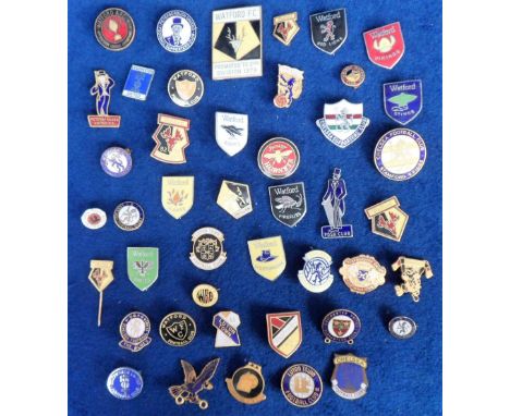 Football badges, a mixed selection of 44 enamel badges, 1970/80's, Luton (4), Colchester (4), Cambridge (1), Peterborough (4)