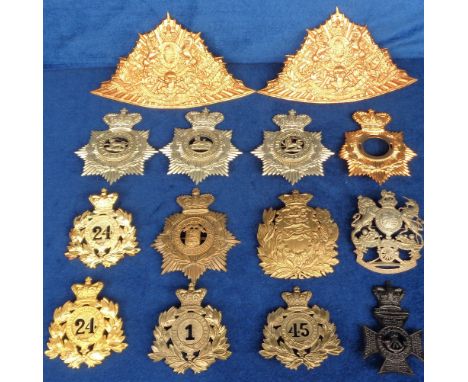 Militaria, reproduction Victorian helmet plates, 14 nicely made plates to include Seventeenth Lancers (2), Royal Lancaster 1s