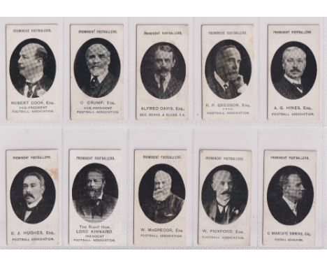Cigarette cards, Taddy, Prominent Footballers (No Footnote, 1907), Football Officials, 12 cards, Cook, Crump, Davis, Gregson,