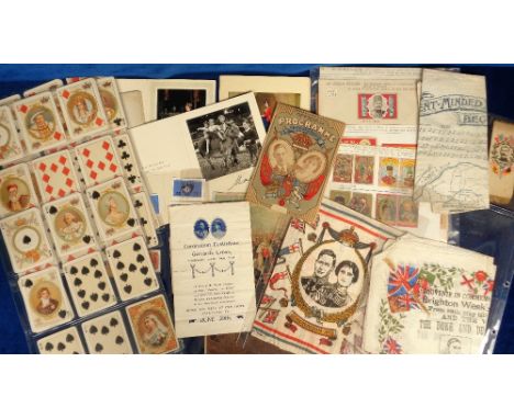 Royalty, a collection of mixed age Royal memorabilia to include 2 large format tickets Nos 510 &amp; 511 from J.A. Lumley, Ne