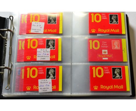 Booklets - 1st Class Stamps - Blue Album with a highly specialised collection of 1st Class booklets 1989 to 2000. Only light 