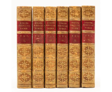 NO RESERVE Byron (George Gordon Noel, Lord) The Poetical Works, 6 vol., engraved portrait frontispiece, contemporary calf, gi