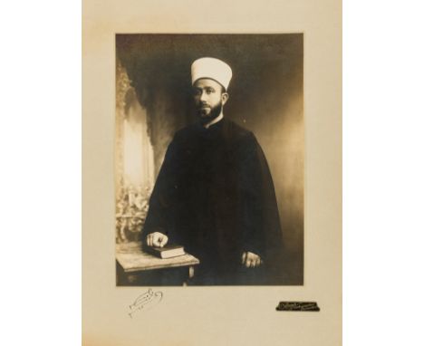 Palestinian leader.- Amin al-Husseini (Mohammed, Palestinian Arab nationalist and Muslim leader in Mandatory Palestine, Grand