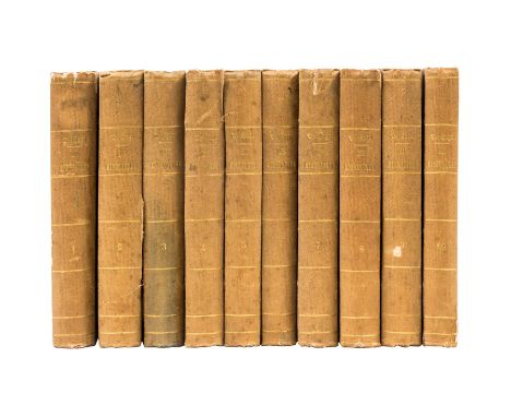 Hugo (Victor) Les Misérables, 10 vol., first edition, half-titles, vol. 1 without title, scattered spotting, contemporary hal