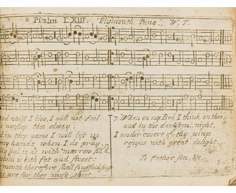 Music.- Tans'ur (William) [The Royal Psalmodist: Or, The Universal Harmony], engraved plates of music running psalm 2-148 (so