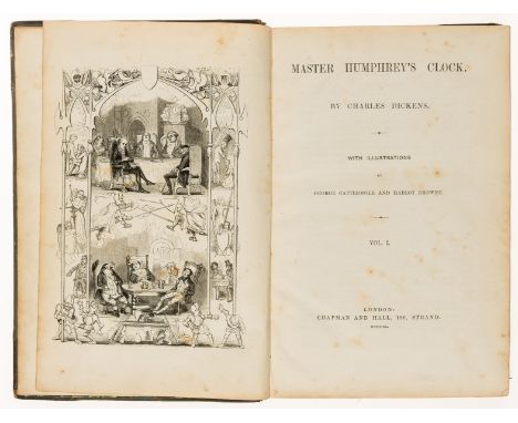 Dickens (Charles) Master Humphrey's Clock, 3 vol. in 2, first edition in book form, frontispieces, illustrations, scattered s