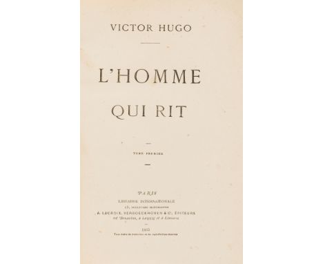 Hugo (Victor) L'Homme qui rit, 4 vol. in 2, first edition, half-titles, scattered spotting, contemporary morocco-backed board