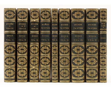 Ruskin (John) The Stones of Venice, 3 vol., first edition, 1851-53; The Seven Lamps of Architecture, first edition, 1849; Mod