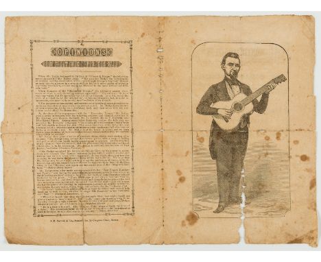 American comic songster.- Concert. Mr. Ossian E. Dodge...Town Hall, Milton...12th January, 1850, bifolium programme, full-pag