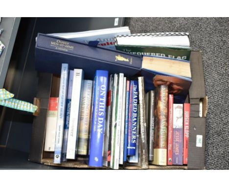 A box containing various books, authors include Murray Walker and James McPherson